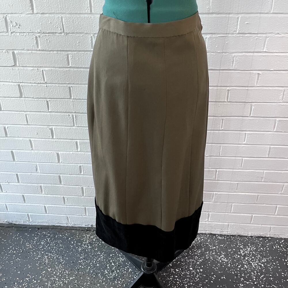 Vintage 50s handmade olive green pencil skirt